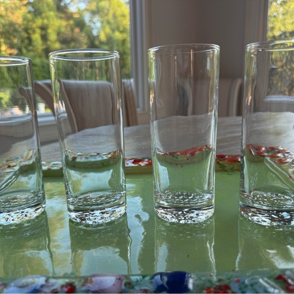 Set of Tall Clear Libby ASPEN Glass High Ball Glasses.   Four glasses